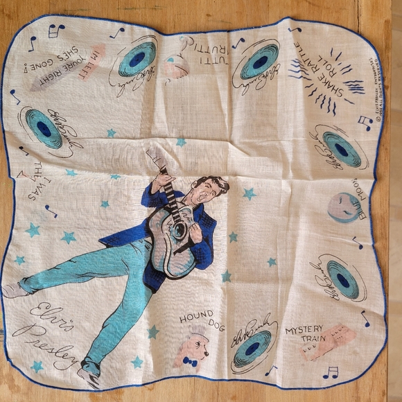 Elvis Presley Accessories - Vintage Elvis Hankie ~ 1956 Elvis Presley Enterprises Handkerchief ~ HTF ~ Nice!